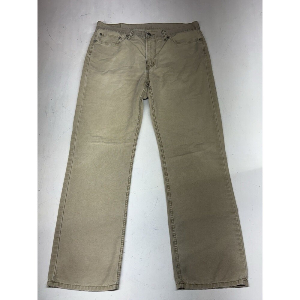 Levis 514 Jeans Mens Brown Khaki Straight Leg Casual Wear Pants Measures 36x30